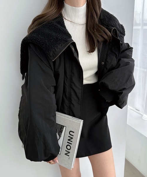 andme（アンドミー） ブルゾン アウター ショート丈N2-B中綿ダウン