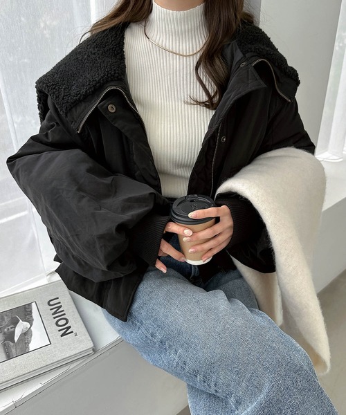 andme（アンドミー） ブルゾン アウター ショート丈N2-B中綿ダウン