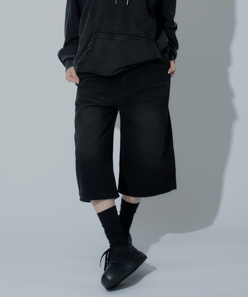 geeks ギークス　ダブルニー デニム ショートパンツ　バギー バギーデニムショートパンツ - ダークデニムブルー - Men | H&M JP