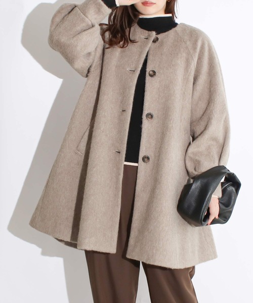 スカラップ フレア コート【新品】【タグ付】 Social GIRL（ソーシャルガール） コート アウター ノーカラーフレア