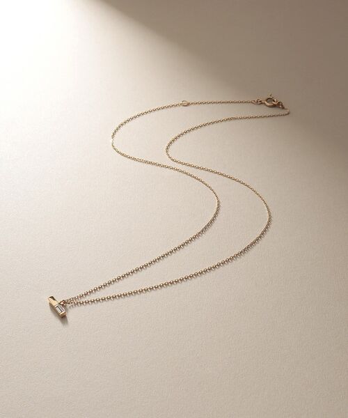 ネックレス K10ダイヤモンド バケットカットレクタングル ネックレス レディースの画像