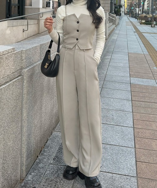 セットアップ　ビスチェ&パンツ La-gemme セットアップ ビスチェ＆ワイドパンツセットアップ