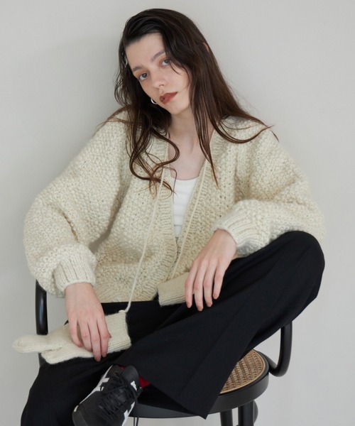 カーディガン Nepal hand knit CD/ネパールハンドニットカーデ レディース