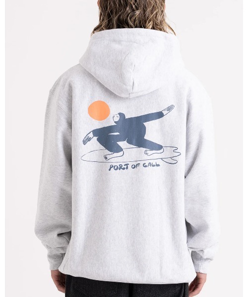 美品☆キャピタルSURF フード付き　肉厚パーカー チャコールグレー　0サイズ PORT OF CALL（ポートオブコール） パーカー HOODIE/PORT OF CALL