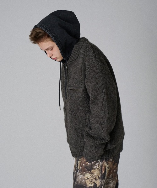 デトロイトニットジャケット DETROIT KNIT JACKET WISH FOR EVER セーター ニット DETROIT WOOL BLEND KNIT JACKET