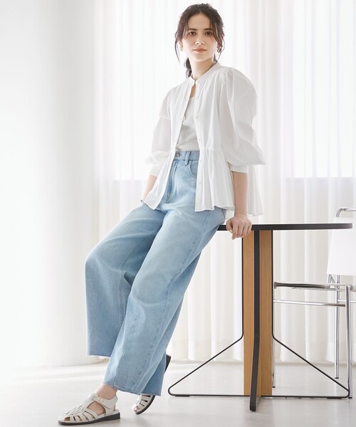 ブラウス シャツ 「SLOW/一部店舗限定」タンブラーコットンブロード ブラウス レディース 23区 ブラウス シャツ 「SLOW/一部店舗限定」タンブラーコットン