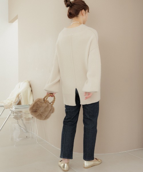 「flower」 長袖ニット FREE ホワイト レディース_画像5