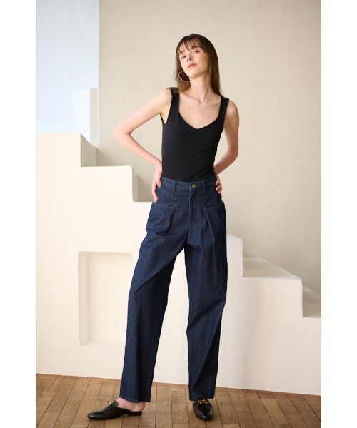 Estella.K ワイドパンツ ジーンズ デニム デニムパンツ Elsa Mid Rise 