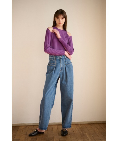 Estella.K ワイドパンツ ジーンズ デニム デニムパンツ Elsa Mid Rise 