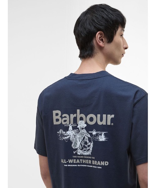 Barbour tシャツ Outdoors グラフィック Tシャツ メンズ