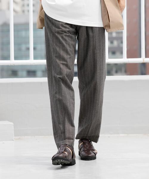 URBAN RESEARCH ROSSO MEN パンツ 「WEB限定」綿麻ストライプ