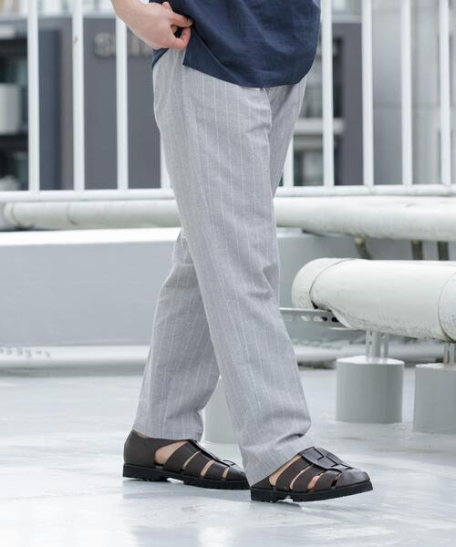 URBAN RESEARCH ROSSO MEN パンツ 「WEB限定」綿麻ストライプ