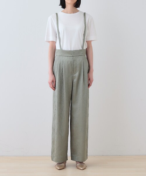 INDIVI パンツ 春SALE！「サスペンダー付き」2WAYクラッシュ