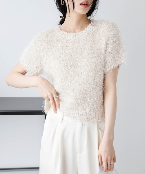 トップス shibaGREYxBEIGE tシャツ シャギーニットトップス レディース : ZOZOTOWN Yahoo
