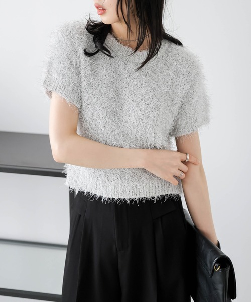 tシャツ 半袖 シャギーニットトップス レディース : ZOZOTOWN Yahoo!店