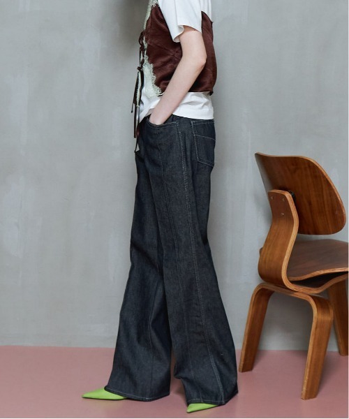 ジーンズ デニム デニムパンツ Low Waist Semi-Flare Denim Pants/ローウエストセミフレアデニム レディースの画像