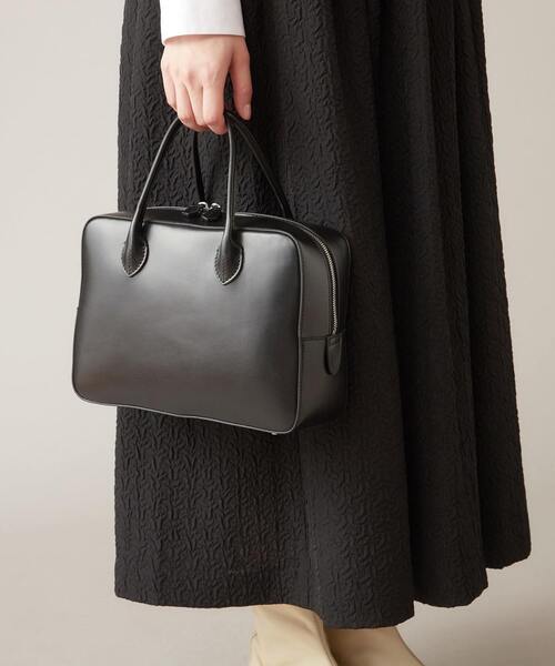 Maison Canau メゾンカナウ　ボックスボストンM 黒 MAISON CANAU(メゾン カナウ)｜CROCO BOX-BOSTON(M)/ブラック の通販