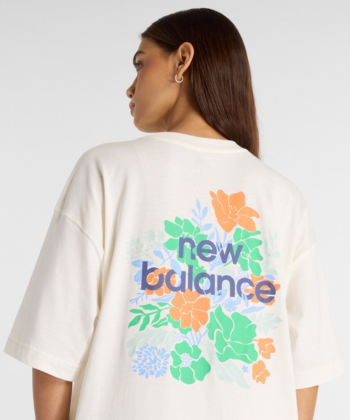 tシャツ 2way フラワー プリント プルオーバー レディース New Balance tシャツ フラワー オーバーサイズドショート