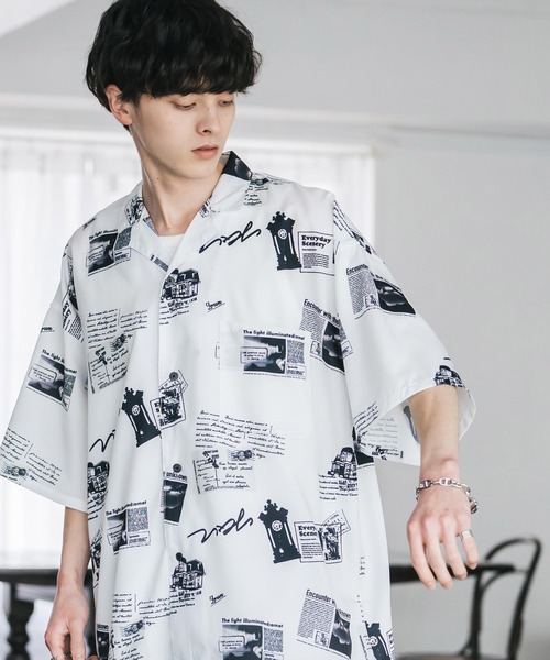 Rocky Monroe シャツ 接触冷感 オーバーサイズ 花柄 ペイズリー