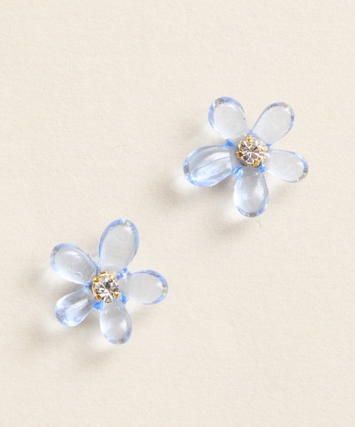 Zoule ピアス ゾーラ：Soleaシリーズ glassy flower ピアス