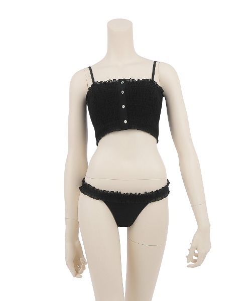 Ravijour｜シャーリングリボンビキニ　ブラック SHIRRING ビキニセット（水着）｜RAVIJOUR（ラヴィジュール）の