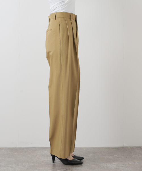 deuxieme classe ORIVER SAT ウールタックパンツ Deuxieme classe ORIVAR SAT タックパンツ