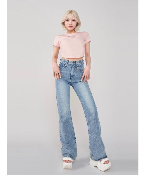 Darich tシャツ ハートレースコンパクトTシャツ レディース