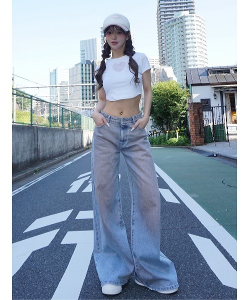 Darich tシャツ ハートレースコンパクトTシャツ レディース