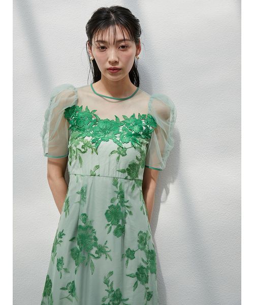 SNIDEL ワンピース エンブロイダリーチュールドレス : ZOZOTOWN Yahoo 