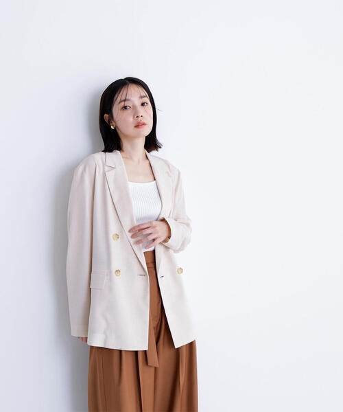 美品✨Natural Beauty Basic テーラード 紺ブレ 24年製 N natural beauty basic ダブルジャケット 紺ブレ テーラード