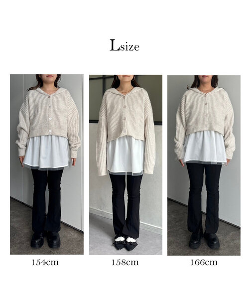 「prose verse」 ニットカーディガン LARGE アイボリー レディース_画像3