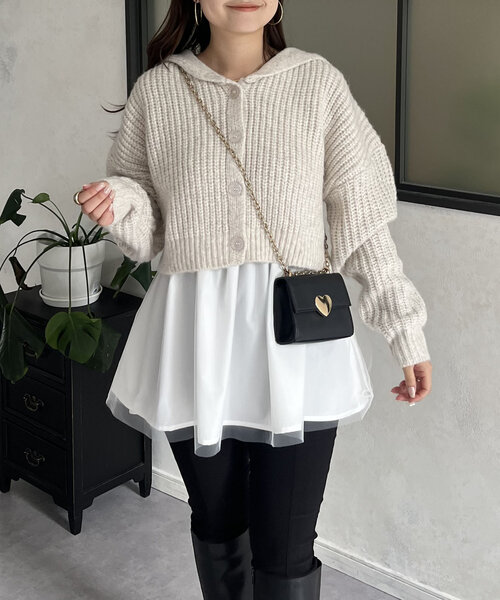 「prose verse」 ニットカーディガン LARGE アイボリー レディース_画像4