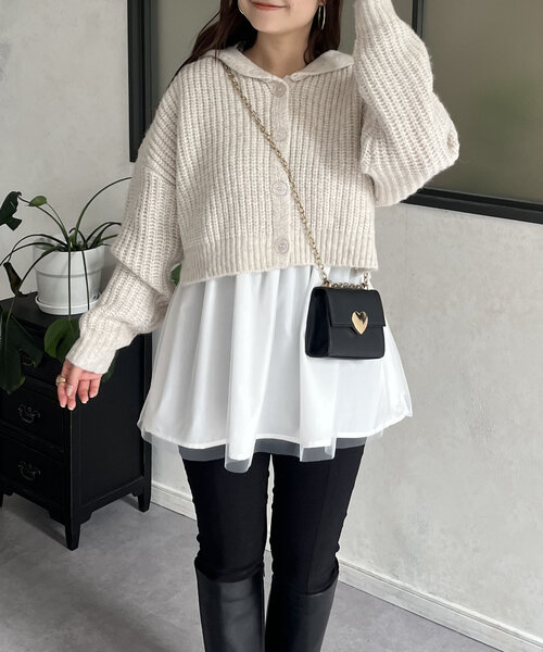 「prose verse」 ニットカーディガン LARGE アイボリー レディース_画像5