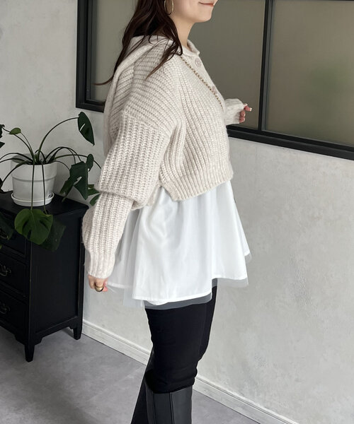 「prose verse」 ニットカーディガン LARGE アイボリー レディース_画像8