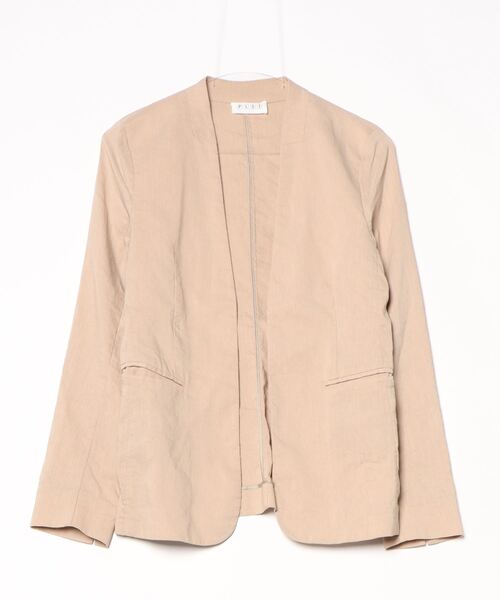 PLST ノーカラー ジャケット PLST 「PLST」 ノーカラージャケット M ネイビー レディース