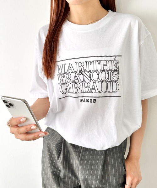 tシャツ MARITHE + FRANCOIS GIRBAUD(マリテ＋フランソワ ジルボー)/ロゴプリント 半袖 Tシャツ/Paris T-shir MARITHE + FRANCOIS GIRBAUD tシャツ GIRBAUD(マリテ＋