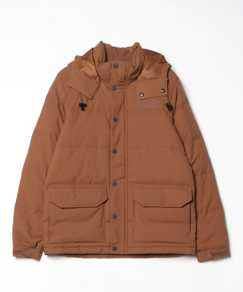 Columbia ブラウン ダウンジャケット Columbia 「Columbia」 刺繍