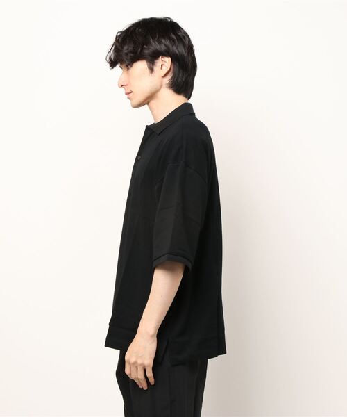 「LIDNM」 半袖ポロシャツ LARGE ブラック メンズ_画像2