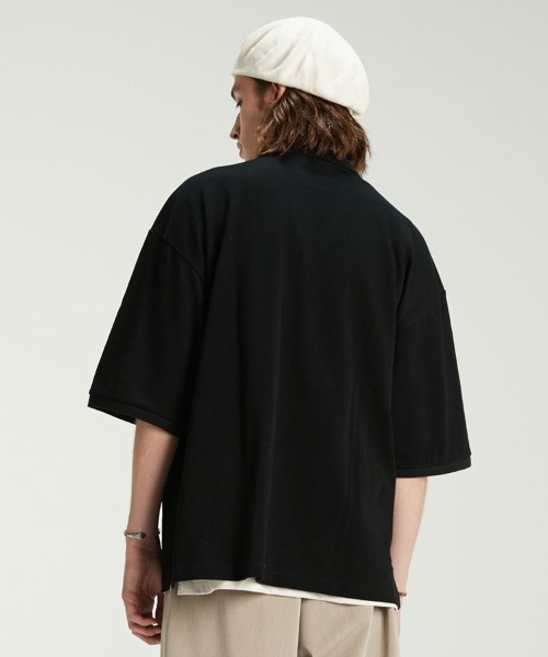 「LIDNM」 半袖ポロシャツ LARGE ブラック メンズ_画像7