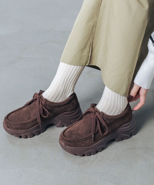 EVOL（イーボル） ローファー 「S-LLサイズ展開・軽量」モカレース