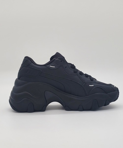 PUMA 「PUMA」 ローカットスニーカー 24.0cm ブラック×ブラック