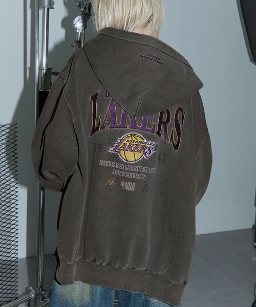 NBA パーカー 裏起毛 NBA/エヌビーエー 別注 チームロゴ刺繍バック