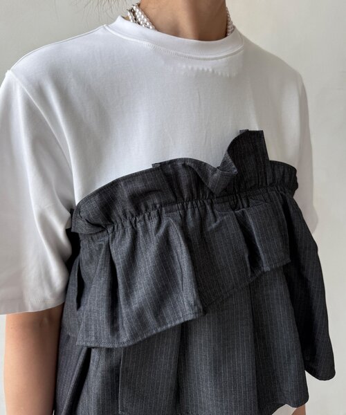 tシャツ 「WEB限定」ビスチェドッキングトップス レディース DouDou tシャツ 「WEB限定」ビスチェドッキングトップス