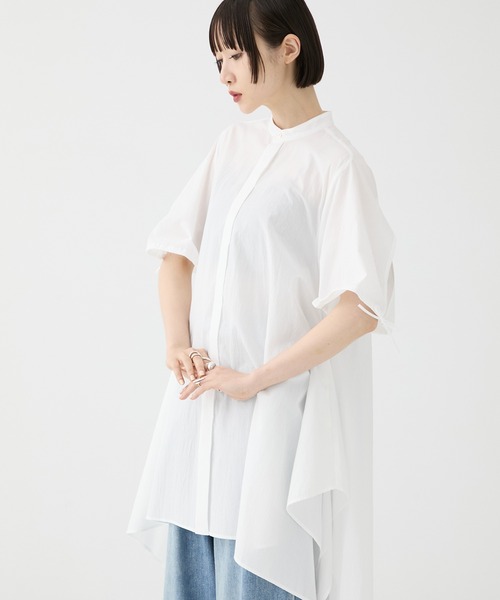 tシャツ 「FEMMENT/ファモン」「STUDIOUS別注」 Coボイルサッカーケープスリーブシャツ レディース FEMMENT tシャツ 「FEMMENT/ファモン」「STUDIOUS別注」 Co