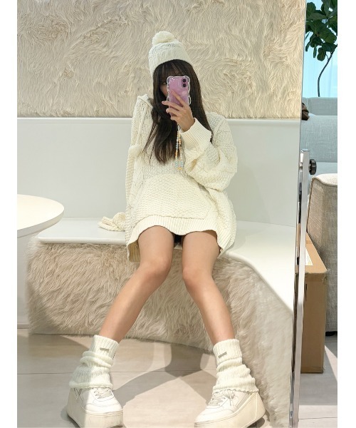 Darich（ダーリッチ） パーカー ケーブルDDロゴVネックニットフーディ