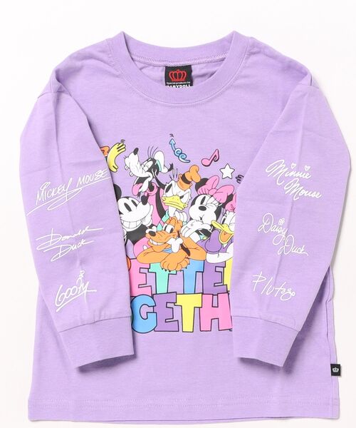 ディズニーキャラクター長袖Tシャツ Disney（ディズニー） tシャツ 親子お揃い キャラクター集合ロンT