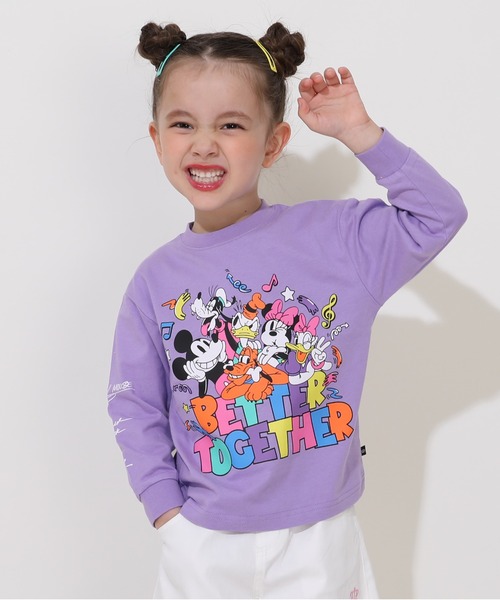 Disney（ディズニー） tシャツ 親子お揃い キャラクター集合ロンT