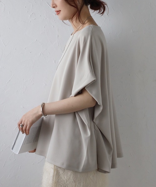 「＆HALF」 半袖カットソー FREE オリーブ レディース_画像3