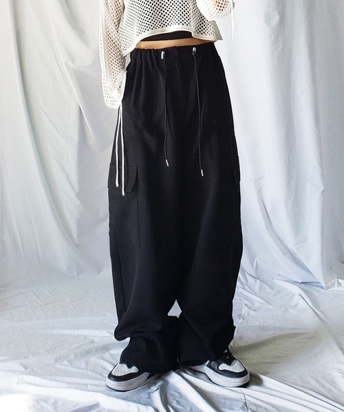 「me+em select」 カーゴパンツ MEDIUM ブラック レディース