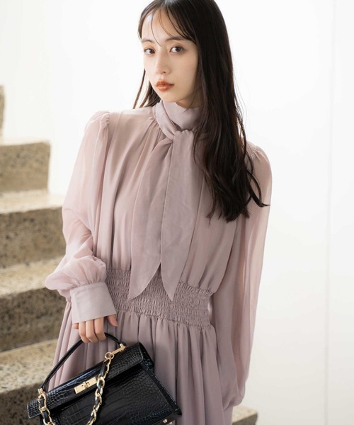 NOANOA ワンピース NOELA（ノエラ） ワンピース シアーサテンコンビワンピース : ZOZOTOWN